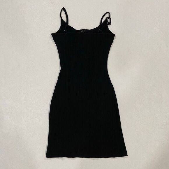 Beginning Boutique Black Ribbed Bodycon Mini Dress Women’s Size 8 Small - Picture 2 of 5